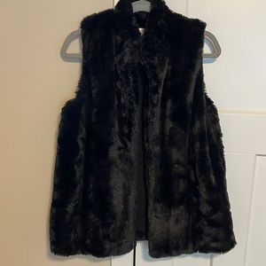 Black Faux Fur Vest, Size Medium, Worn Twice, Xhilaration Brand